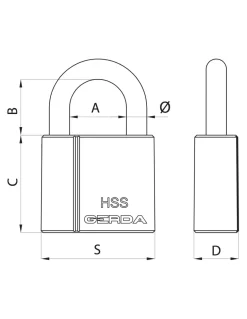 Kłódka pałąkowa GERDA HSS 531